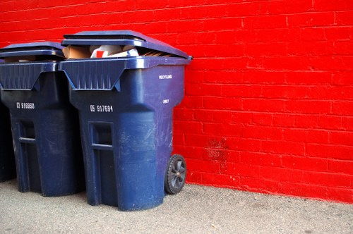 Enclosed and lockable skip placed in a Battersea residential area